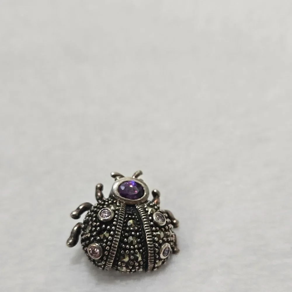 Vintage Sterling Silver Ladybug Brooch